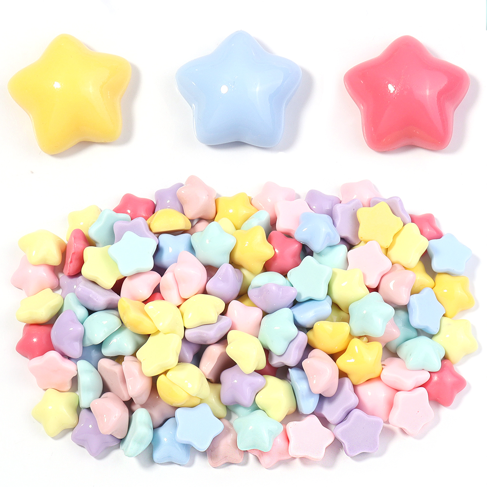 Craft Embellishment - 50pcs/lot 16mm Colorful Star Resin Flatback
