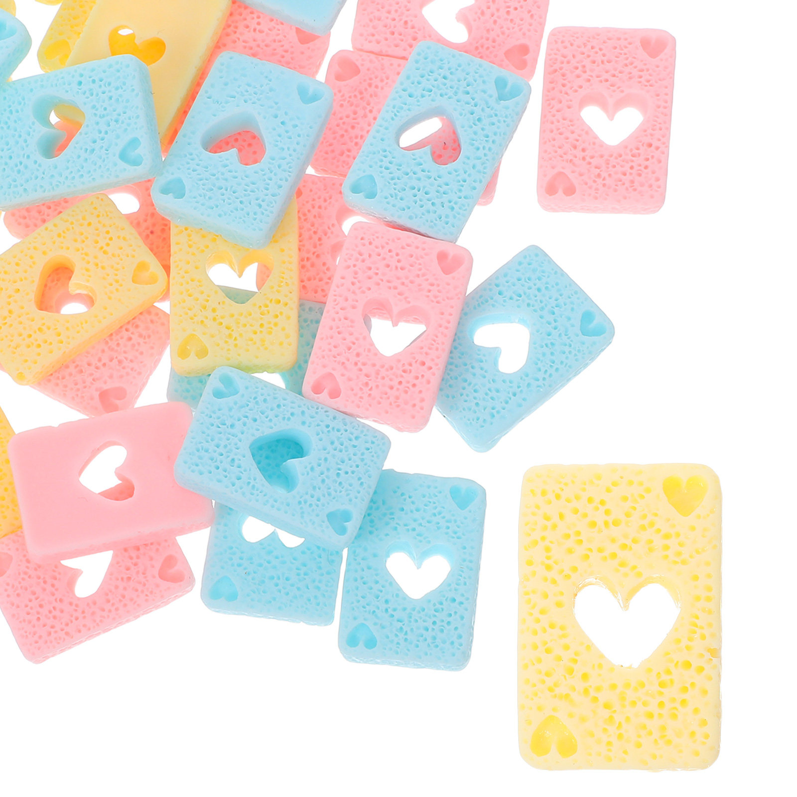 Craft Embellishment - 30Pcs Resin Poker Charms Macaron Palette
