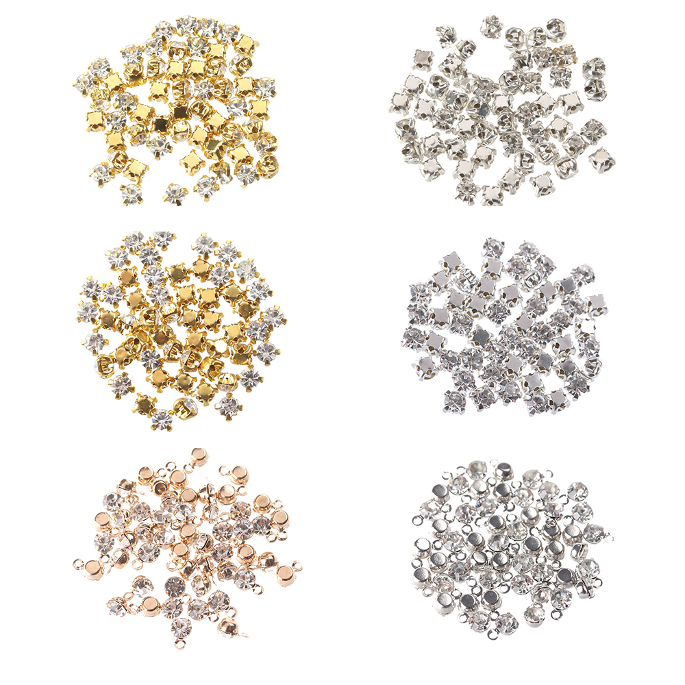 Sew On Rhinestone - 50Pcs Mini Rhinestone Buttons For Doll