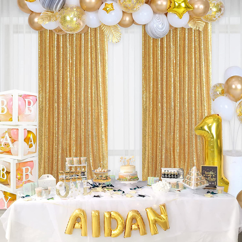 Gold/Silvery Sequin Backdrop C – Sequin Fabric Panel Bewertung und Preis
