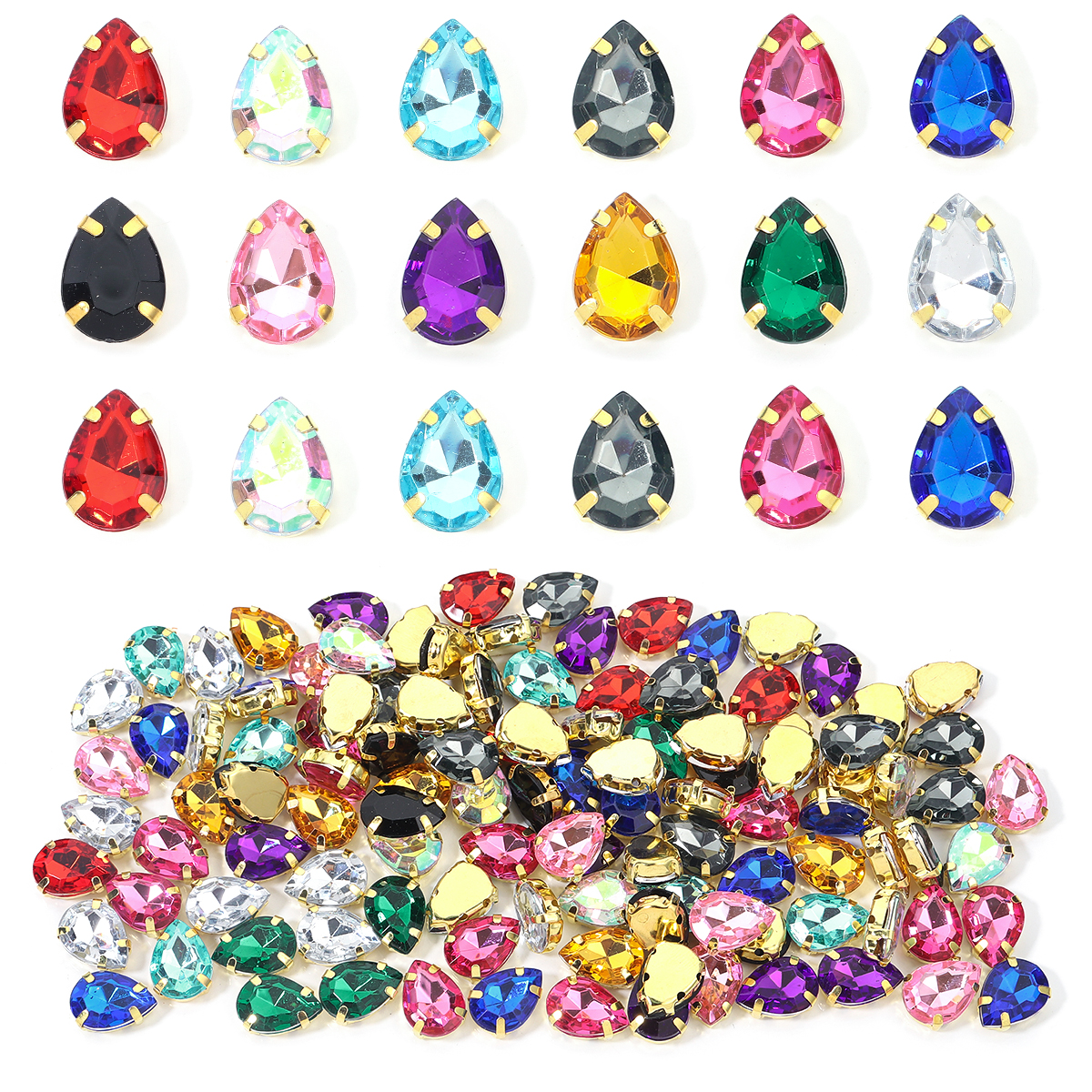50pcs Colorful Sew-on Claw Rhi – Sew On Rhinestone Bewertung und Preis