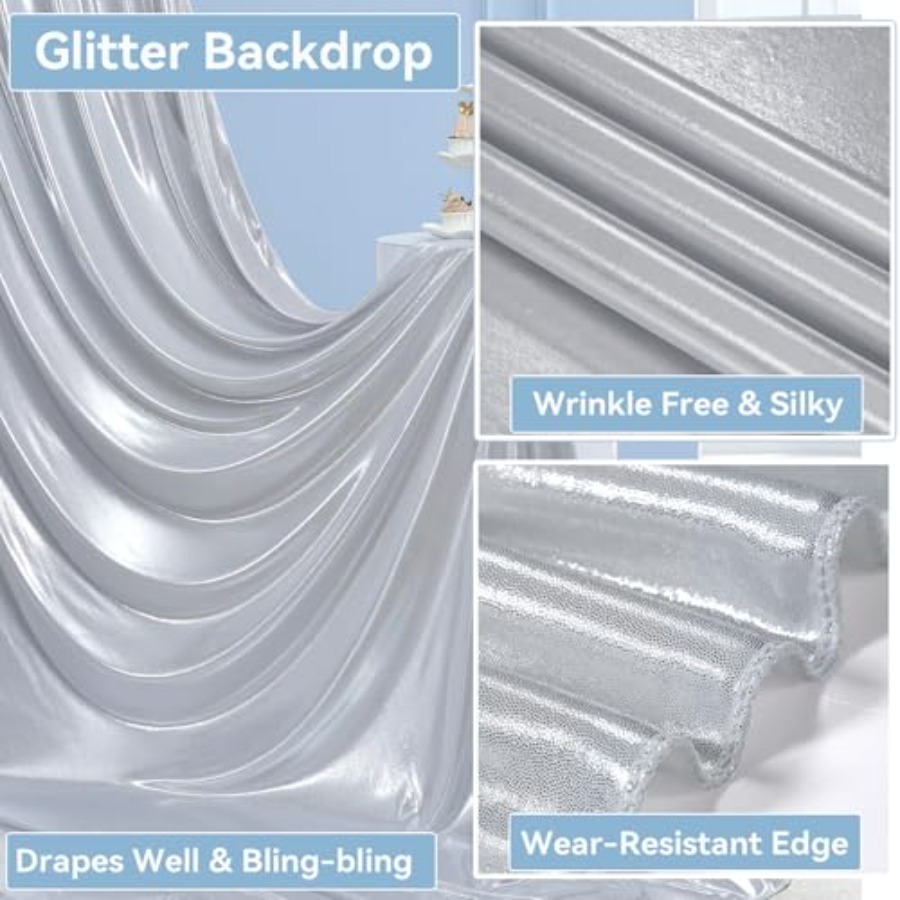 Parties and weddings: silver s – Sequin Fabric Panel Bewertung und Preis