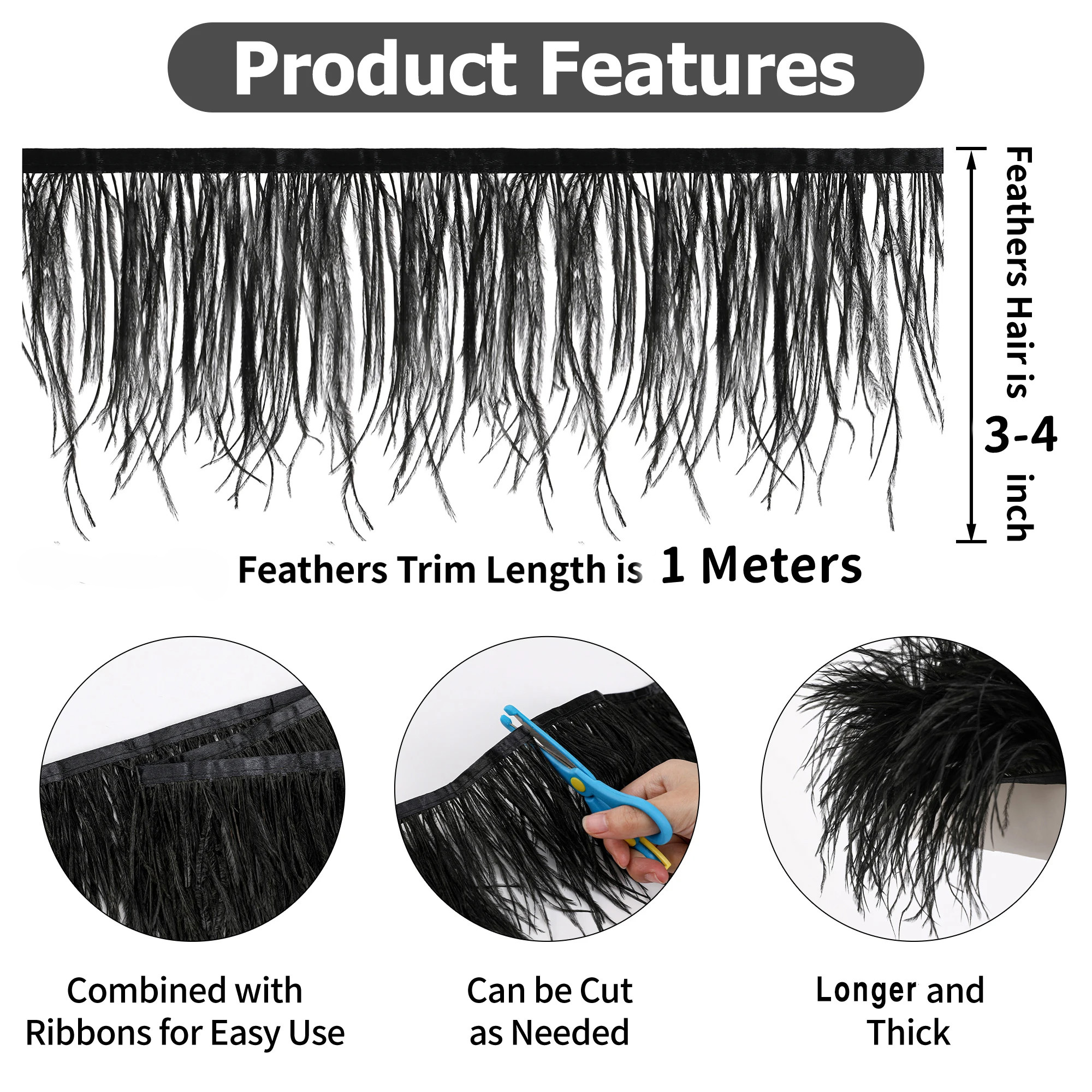 100CM Natural ostrich Feather  – Feather Trim Marabou Bewertung und Preis