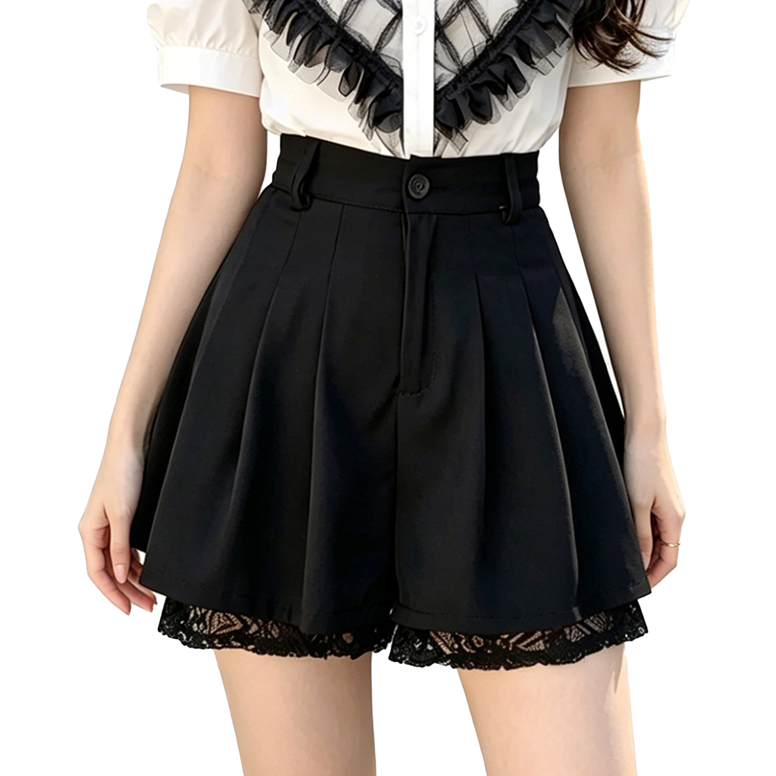 Women High Waist Tailored Trou – Elastic Lace Trim Bewertung und Preis