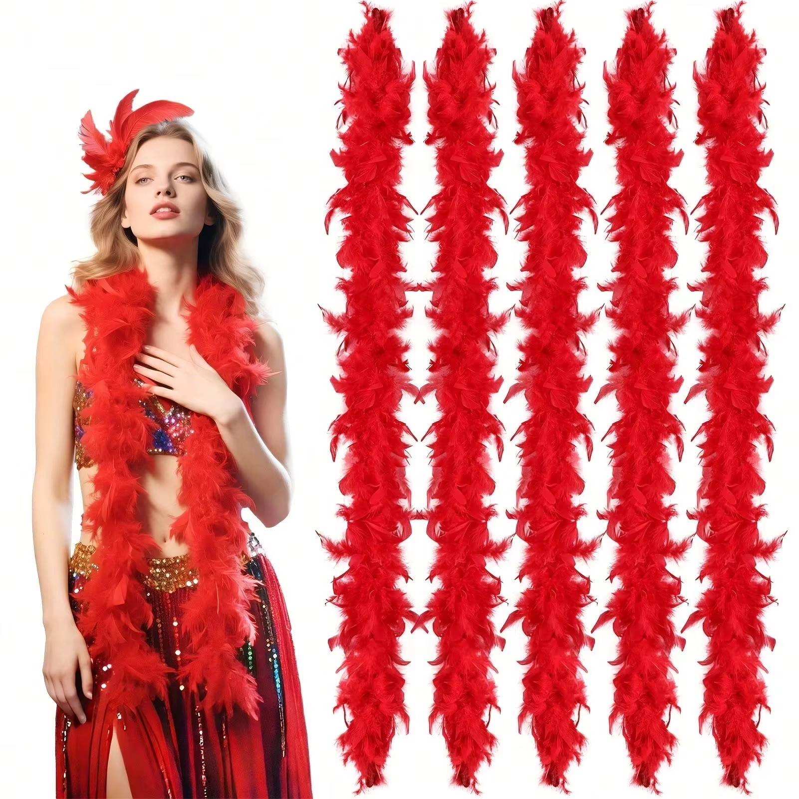 Red Marabou Feather Boa Trim F – Feather Trim Marabou Bewertung und Preis