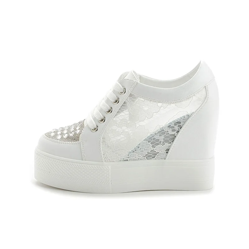 Fashion Sneakers Women Platfor – Crystal Mesh Fabric Bewertung und Preis