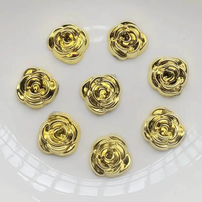 40pcs 14mm Gold Rose Flowers R – Embellishment Glue Craft Bewertung und Preis