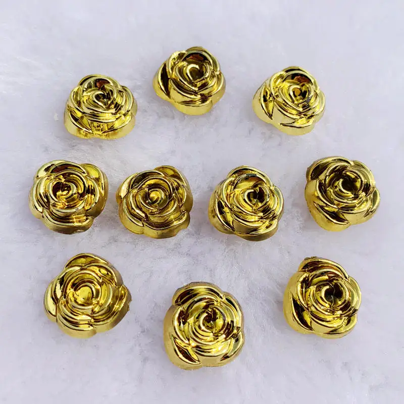 40pcs 14mm Gold Rose Flowers R – Embellishment Glue Craft Bewertung und Preis