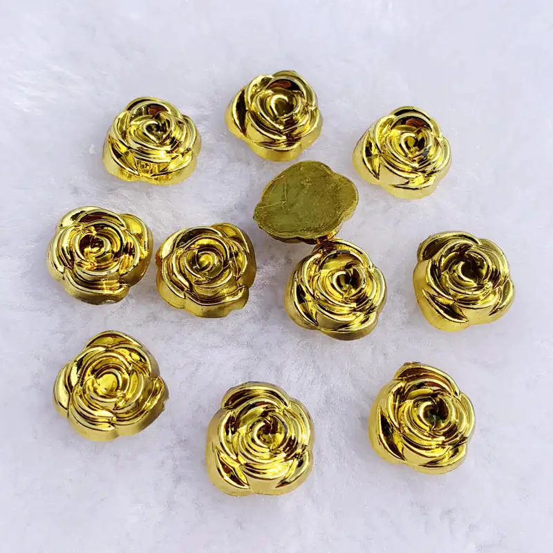 40pcs 14mm Gold Rose Flowers R – Embellishment Glue Craft Bewertung und Preis