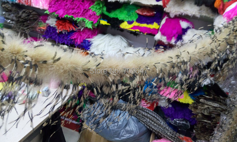 2Yards/lot Luxury Khaki&BLACK& – Feather Trim Marabou Bewertung und Preis