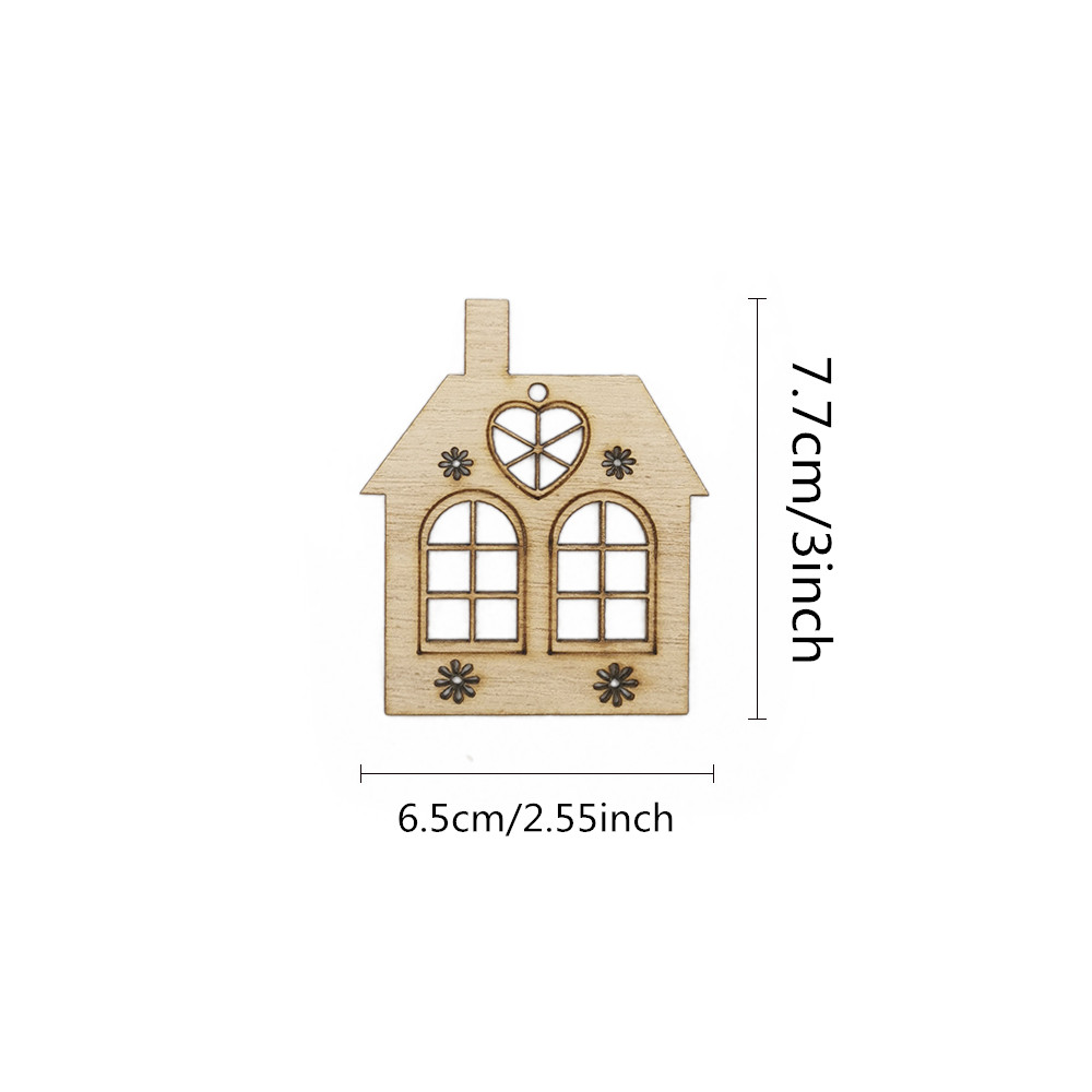 10pcs Wooden Hollow House Cuto – Christmas Craft Embellishment Bewertung und Preis