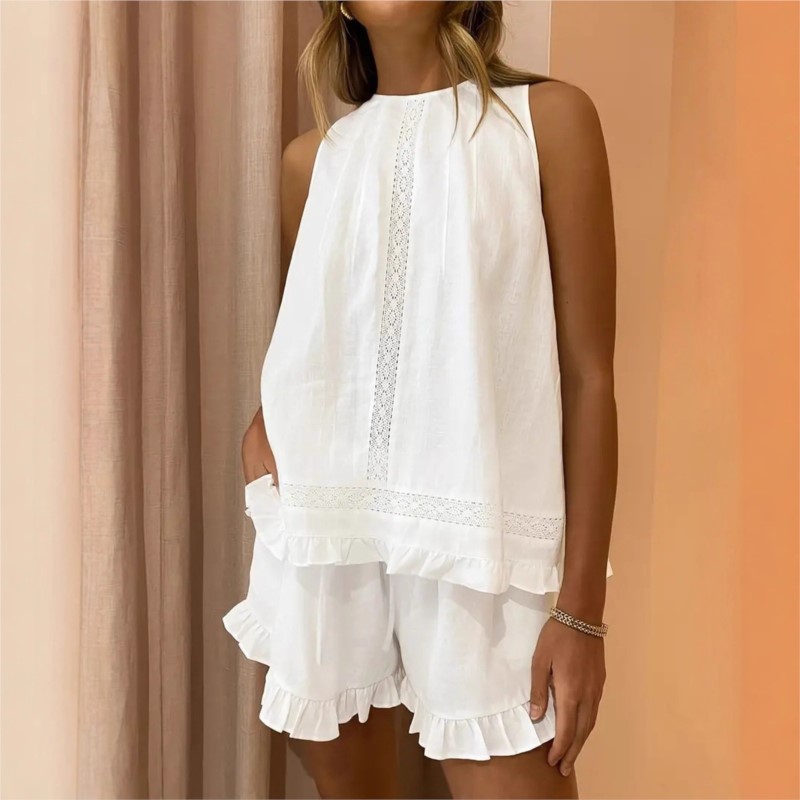 New Women Summer 2Piece Set Wh – Elastic Lace Trim Bewertung und Preis