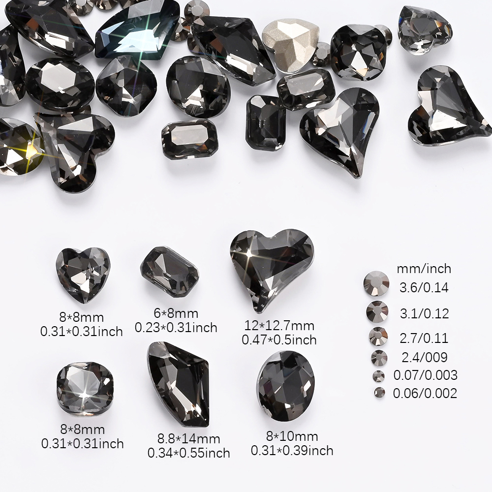 12Grids 3D Black Heart/Square/ – Hotfix Rhinestone Sheet Bewertung und Preis