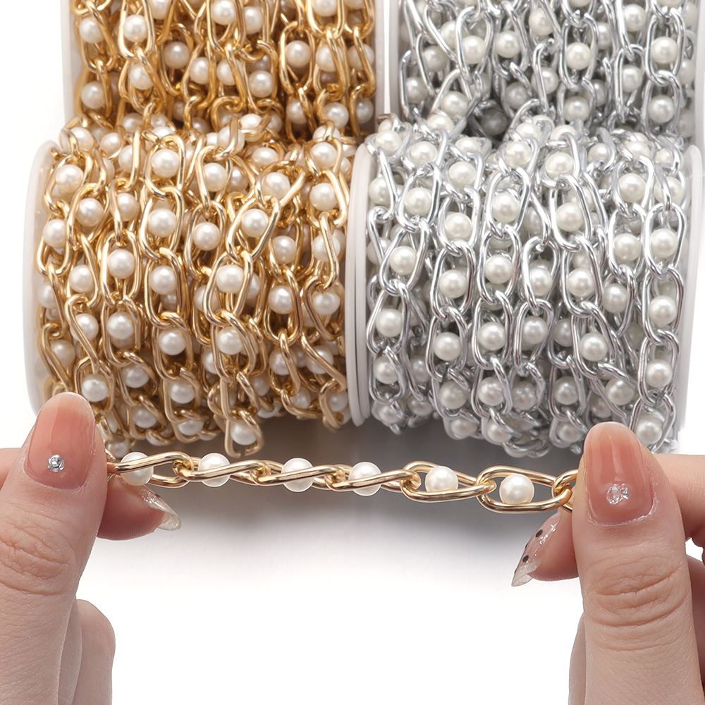 5Yards/Roll Beaded Chain Imita – Pearl Trim Chain Bewertung und Preis