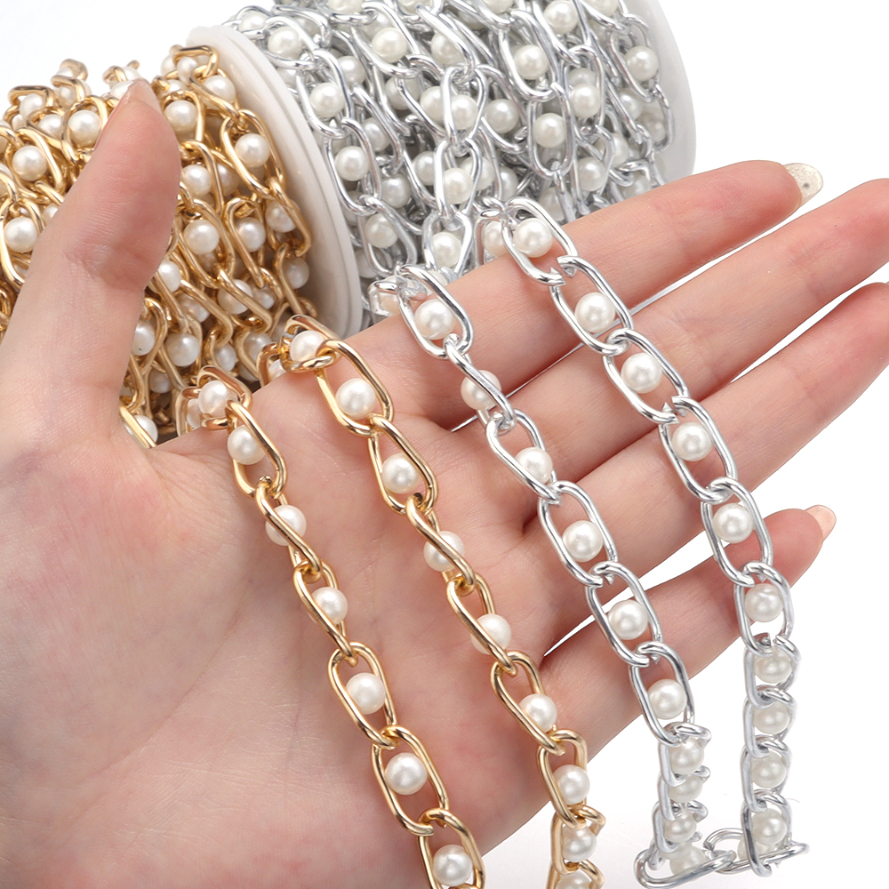 5Yards/Roll Beaded Chain Imita – Pearl Trim Chain Bewertung und Preis