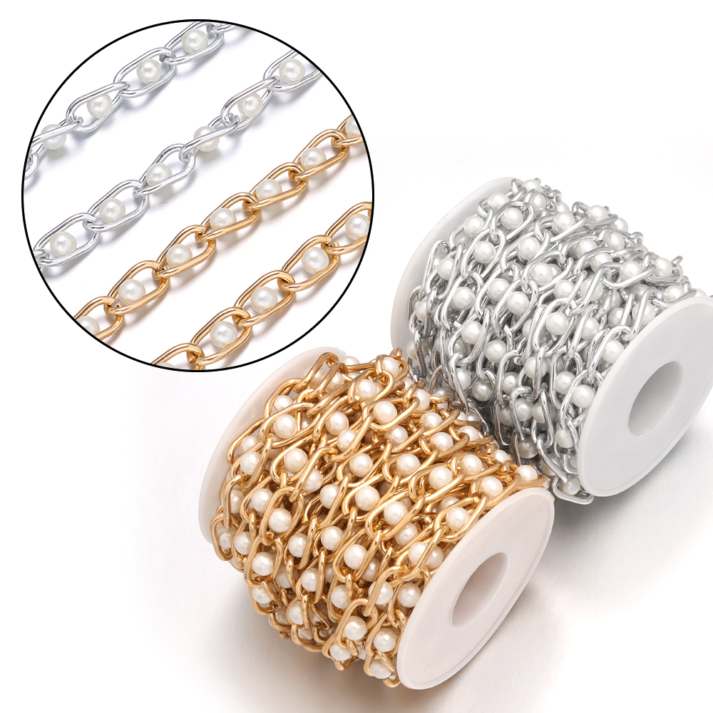 5Yards/Roll Beaded Chain Imita – Pearl Trim Chain Bewertung und Preis