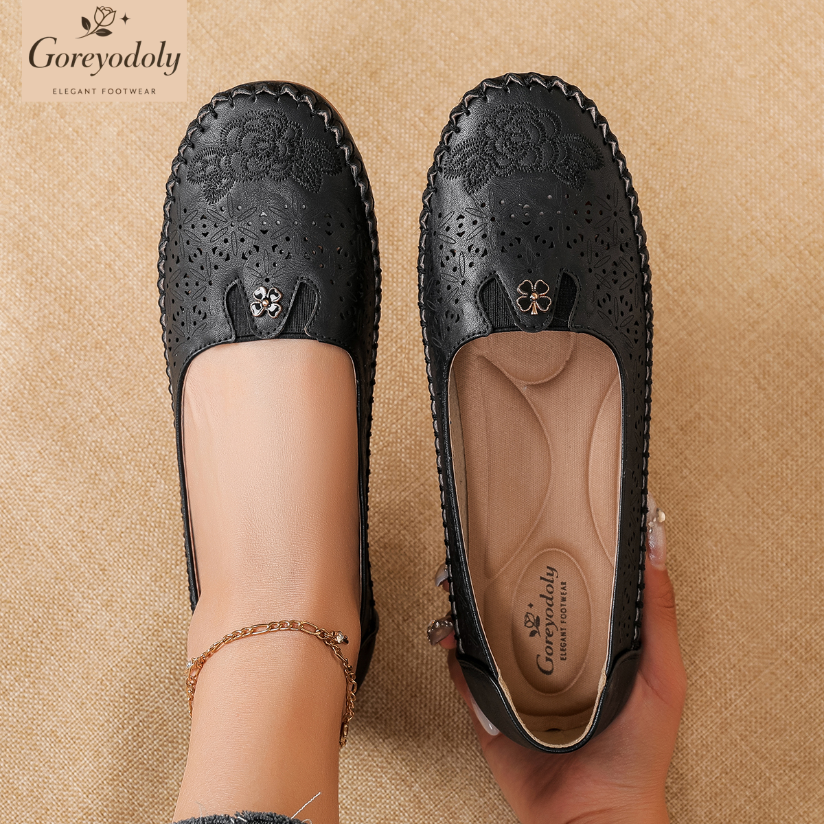Goreyodoly women loafers flora – Embroidery Embellishments Bewertung und Preis