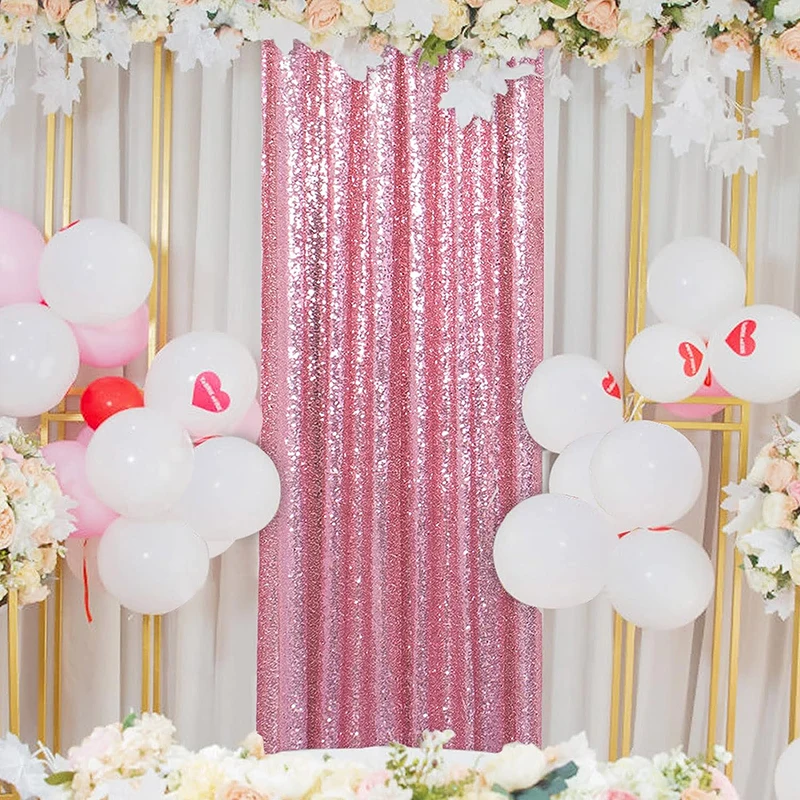 1PC Pink Sequin Backdrop Curta – Sequin Fabric Panel Bewertung und Preis