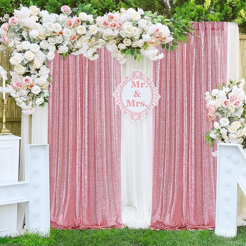 1PC Pink Sequin Backdrop Curta – Sequin Fabric Panel Bewertung und Preis