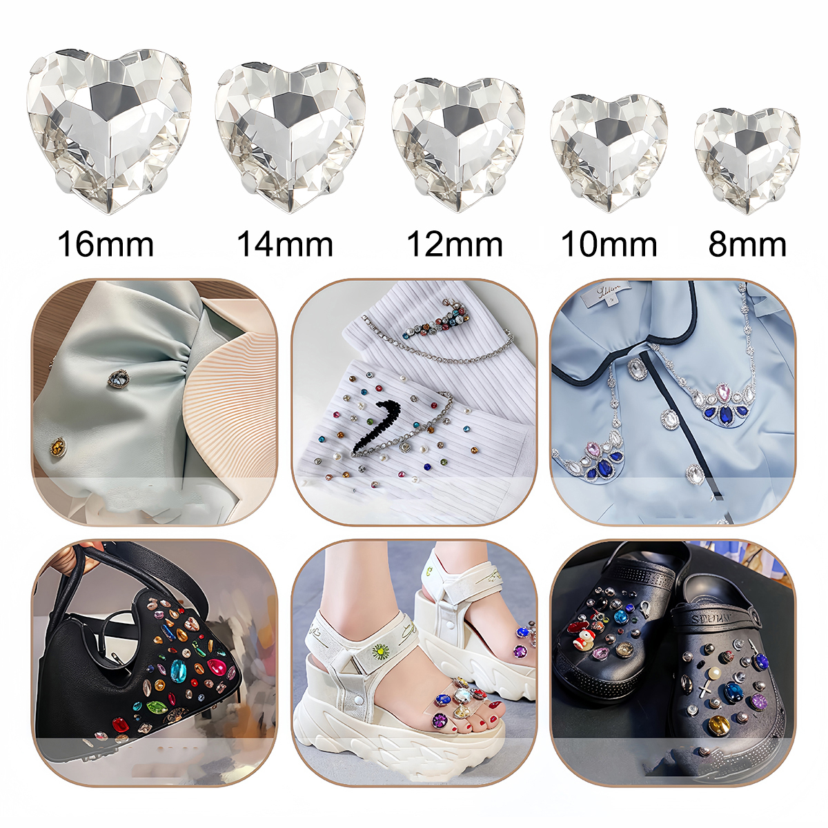 Heart Shape Glass Rhinestones  – Sew On Rhinestone Bewertung und Preis