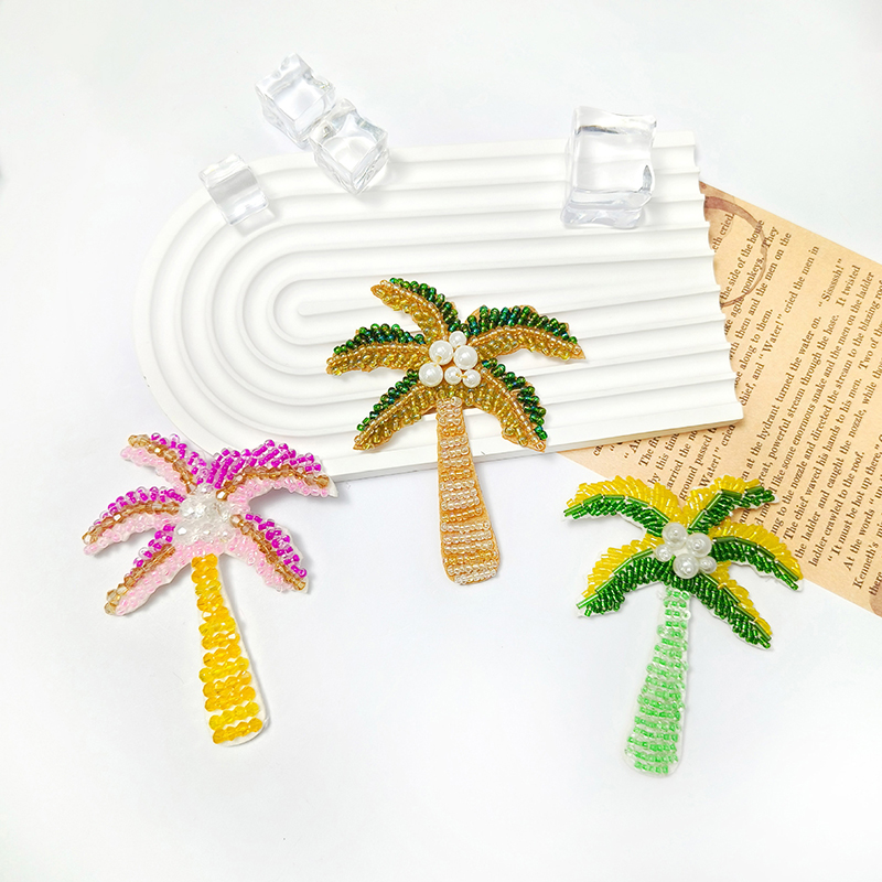 1Pc 3D Coconut Tree Beaded Pat – Craft Embellishment Bewertung und Preis