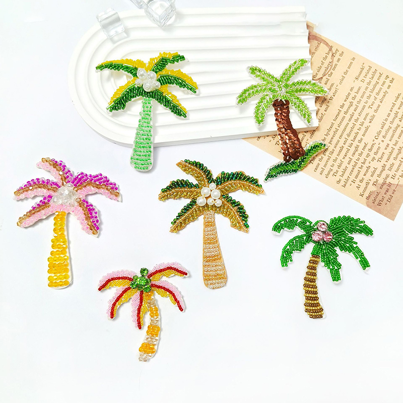 1Pc 3D Coconut Tree Beaded Pat – Craft Embellishment Bewertung und Preis