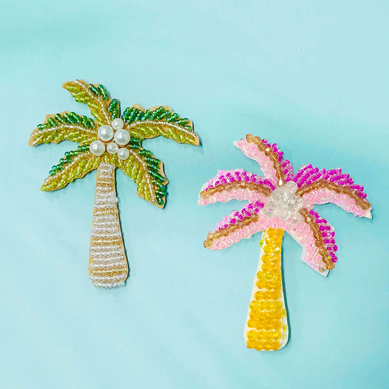 1Pc 3D Coconut Tree Beaded Pat – Craft Embellishment Bewertung und Preis