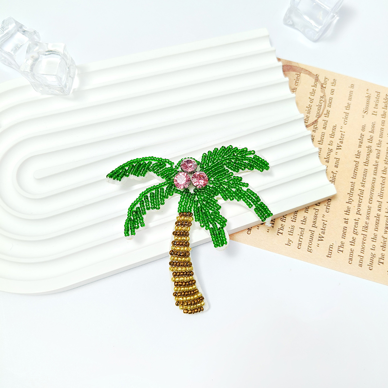 1Pc 3D Coconut Tree Beaded Pat – Craft Embellishment Bewertung und Preis
