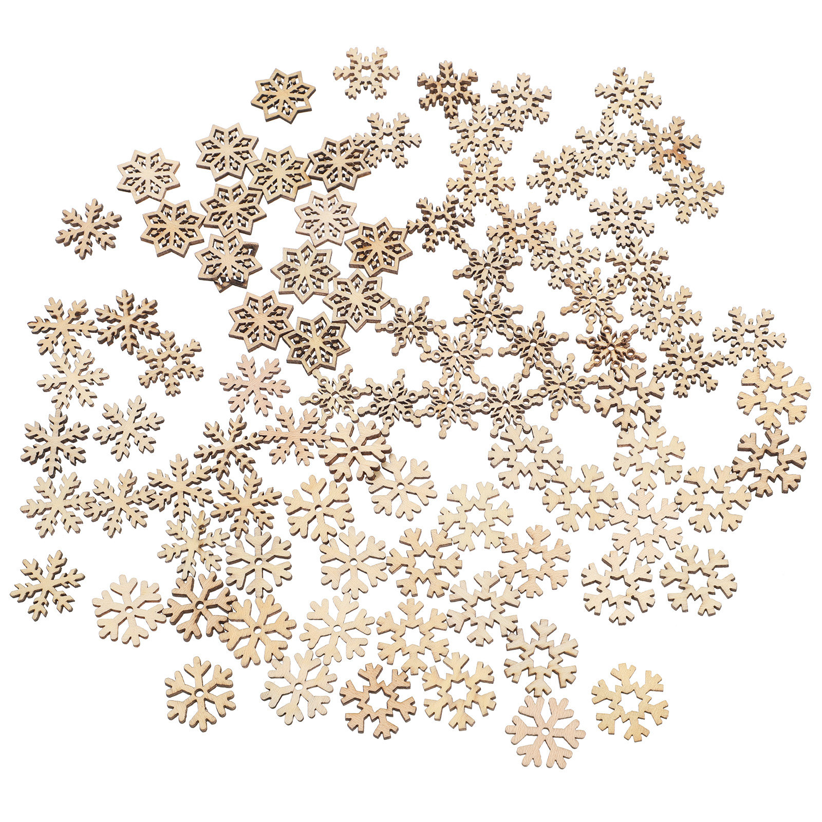 100Pcs Wooden Snowflakes Ornam – Christmas Craft Embellishment Bewertung und Preis