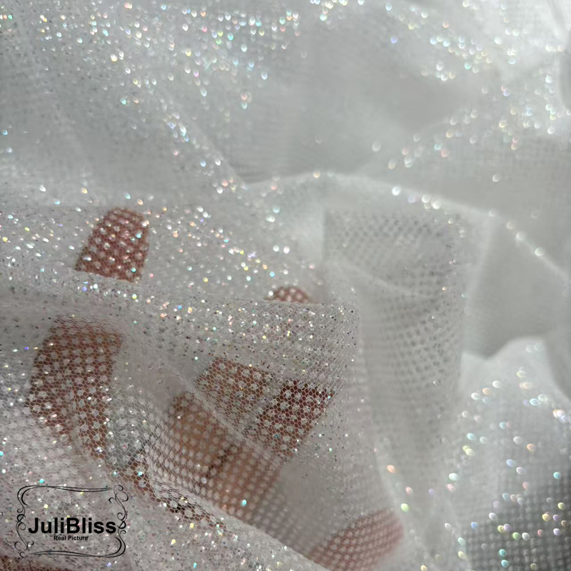Shimmering White Glitter Tulle – Sequin Fabric Panel Bewertung und Preis