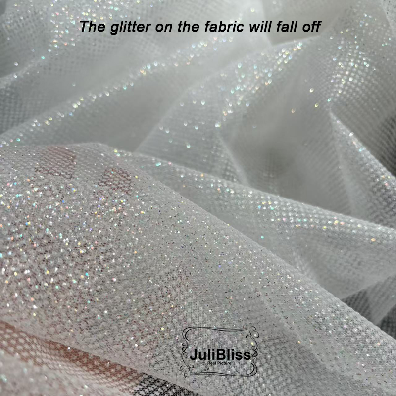 Shimmering White Glitter Tulle – Sequin Fabric Panel Bewertung und Preis