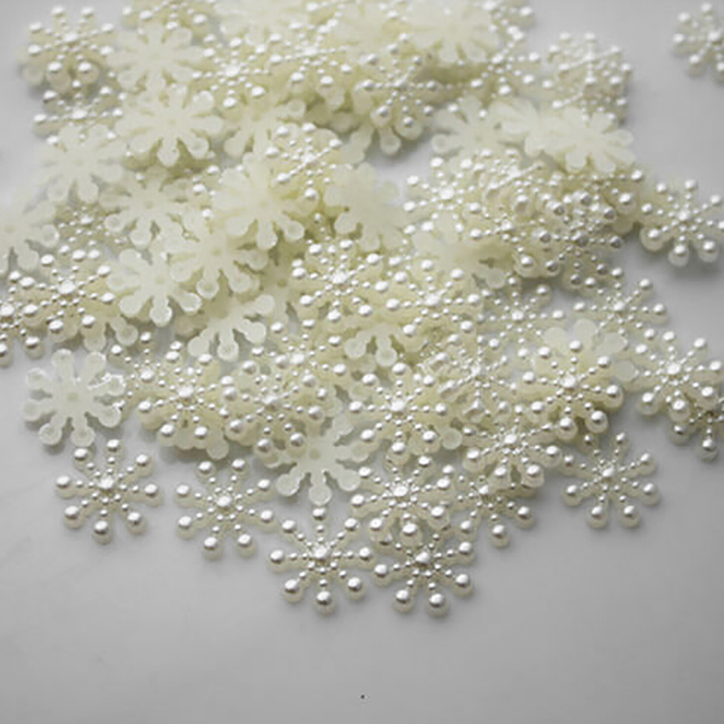 100pcs White Pearl Resin Snowf – Christmas Craft Embellishment Bewertung und Preis