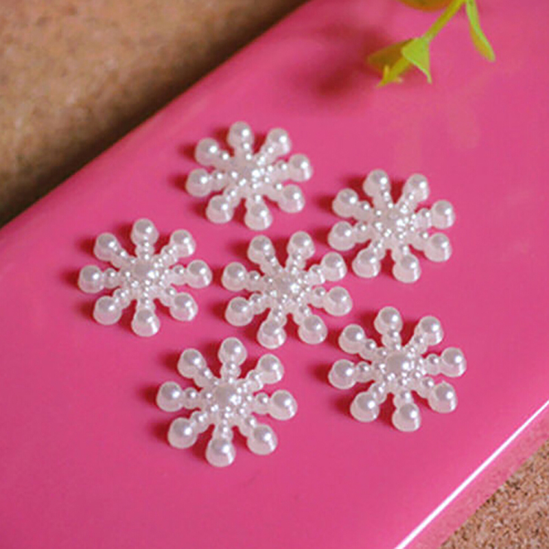 100pcs White Pearl Resin Snowf – Christmas Craft Embellishment Bewertung und Preis
