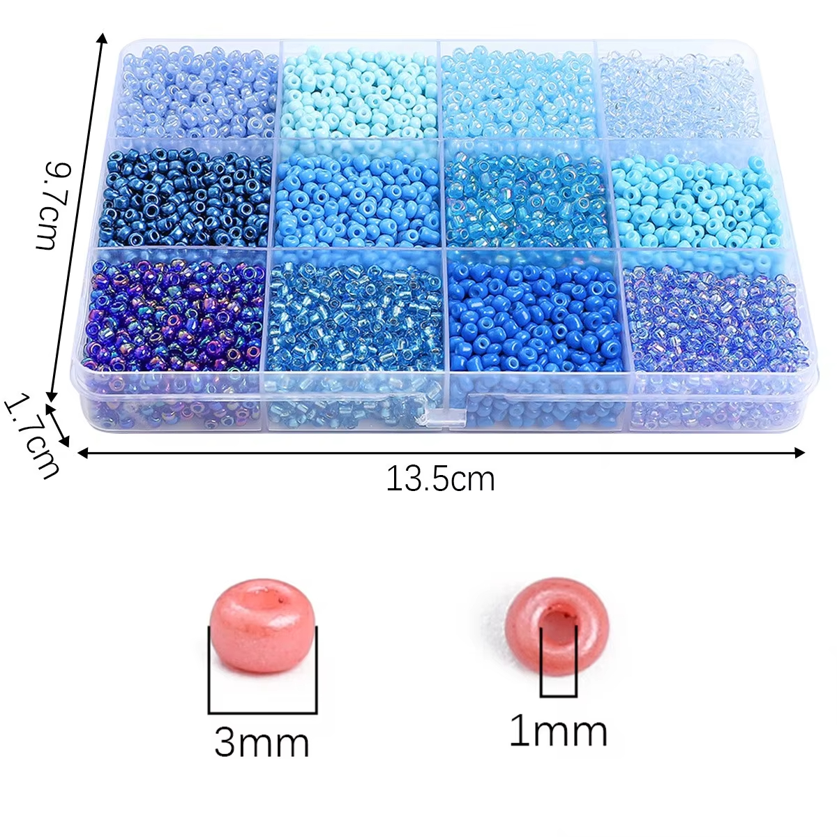 3600pcs 3mm Glass Seed Beads,  – Craft Embellishment Storage Bewertung und Preis