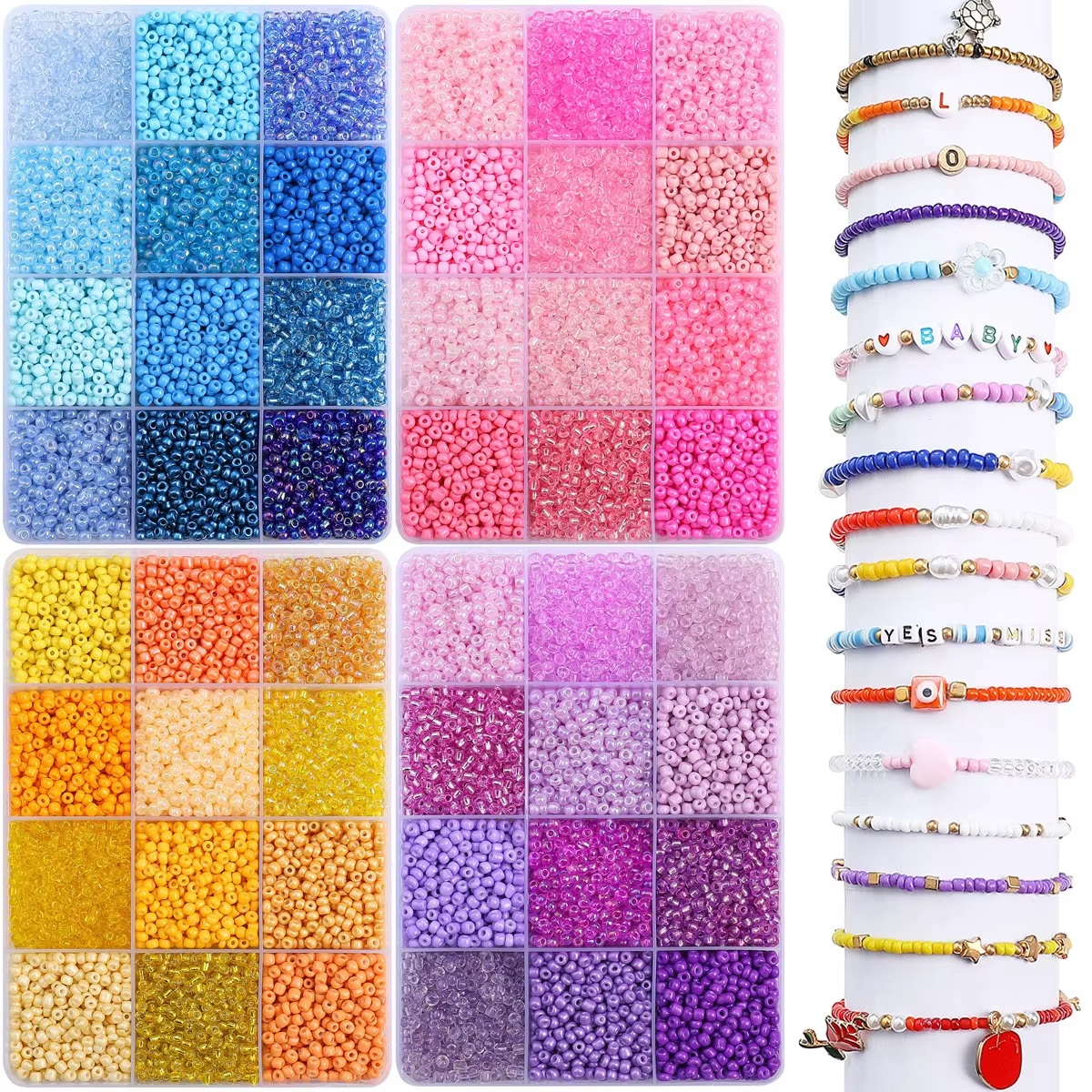 3600pcs 3mm Glass Seed Beads,  – Craft Embellishment Storage Bewertung und Preis