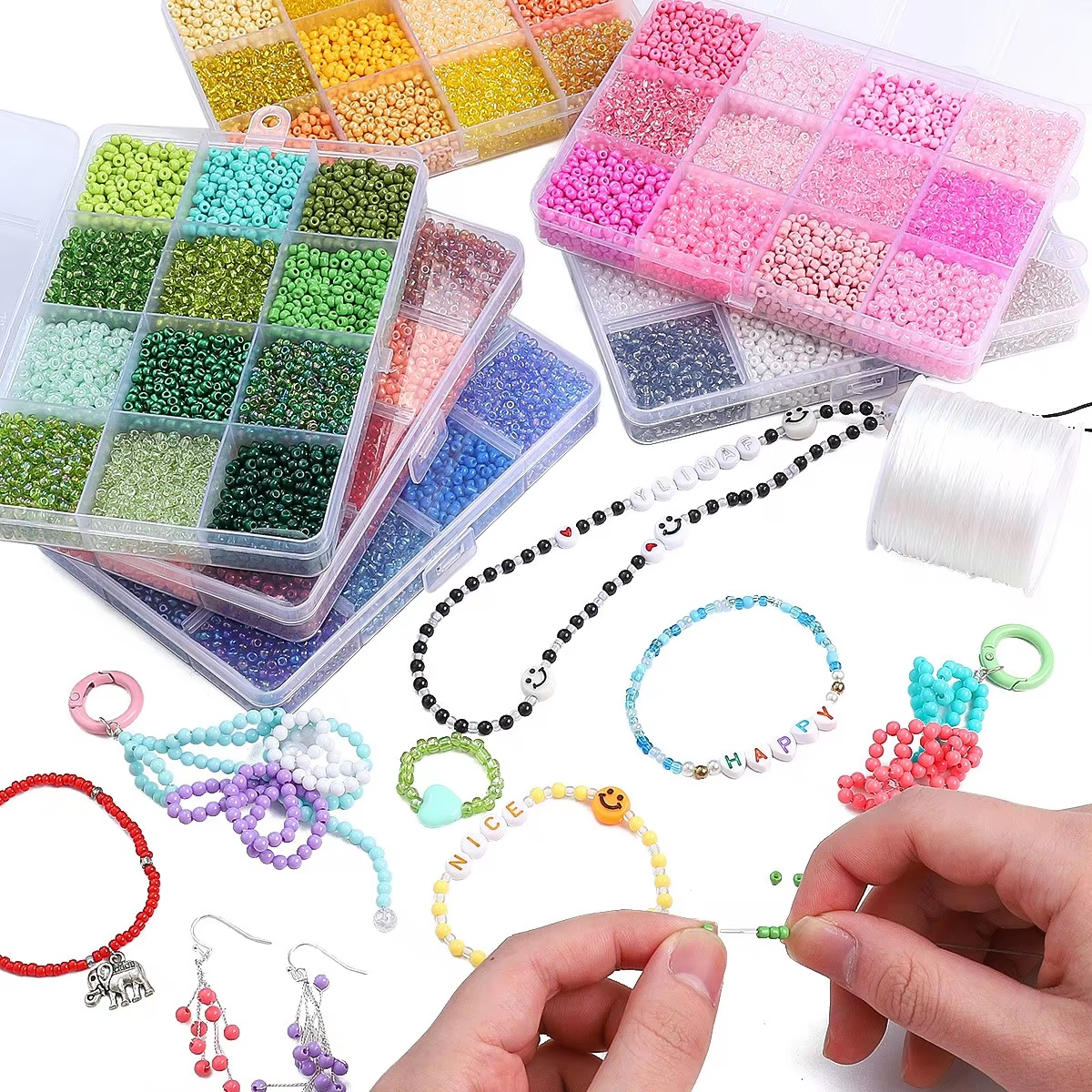 3600pcs 3mm Glass Seed Beads,  – Craft Embellishment Storage Bewertung und Preis