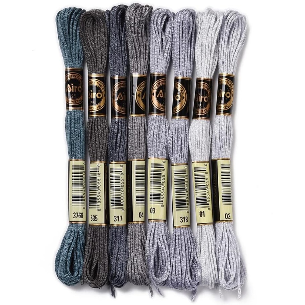 8 Skeins 70 Yards Grey Friends – Embroidery Embellishments Bewertung und Preis