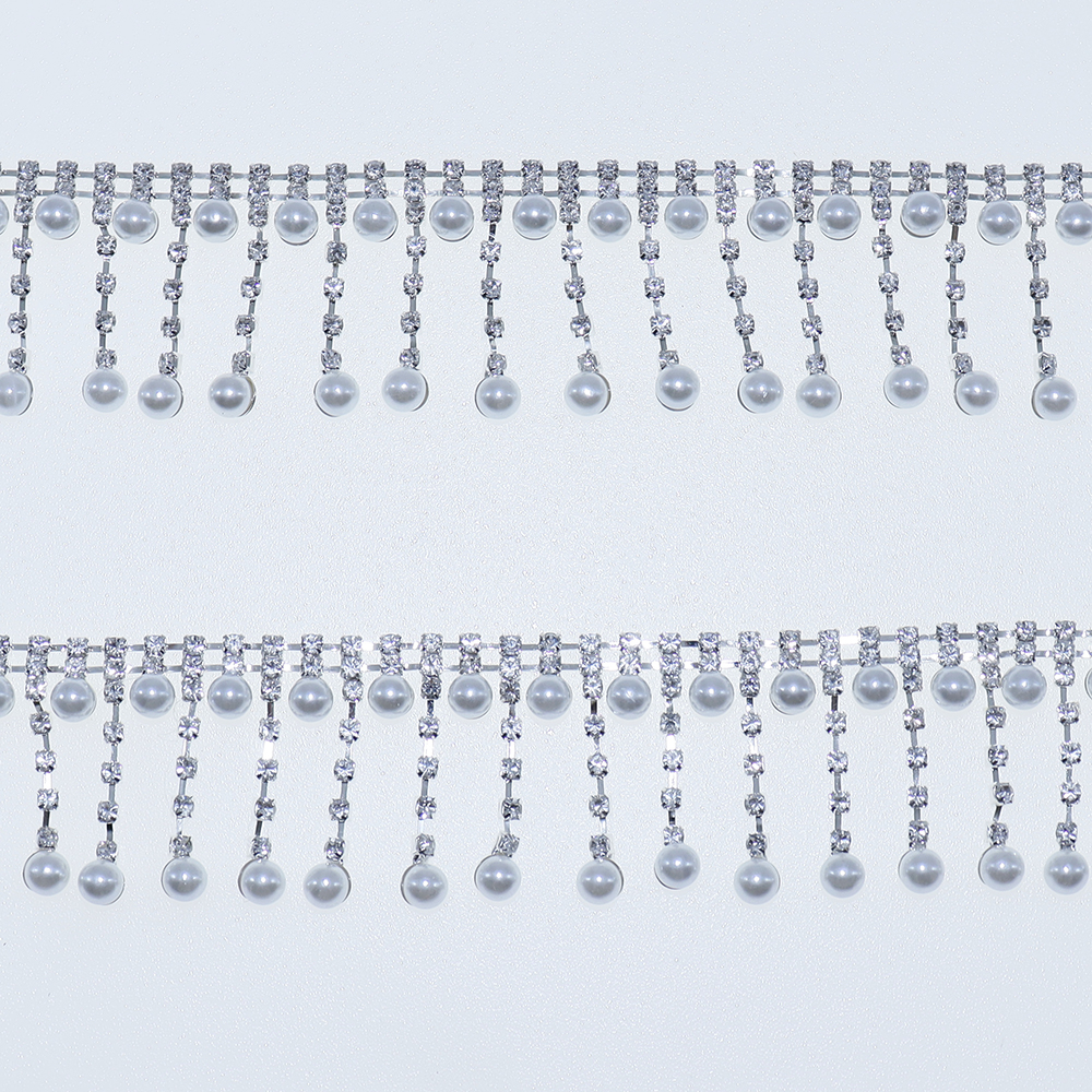 Crystal Rhinestone Pearl Trim  – Pearl Trim Chain Bewertung und Preis