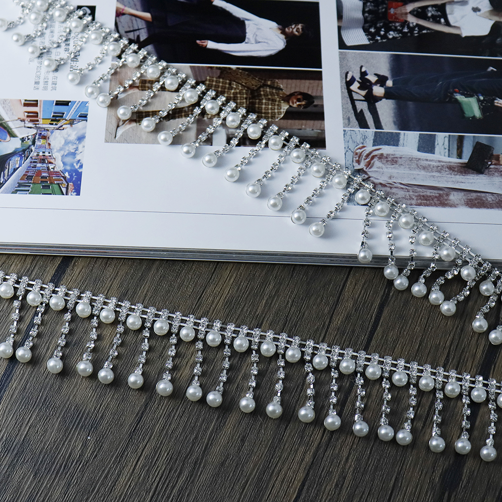 Crystal Rhinestone Pearl Trim  – Pearl Trim Chain Bewertung und Preis