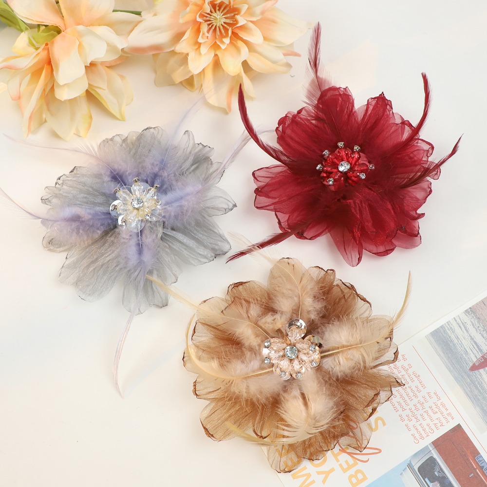 Handmade Mesh Feather Flower B – Crystal Mesh Fabric Bewertung und Preis