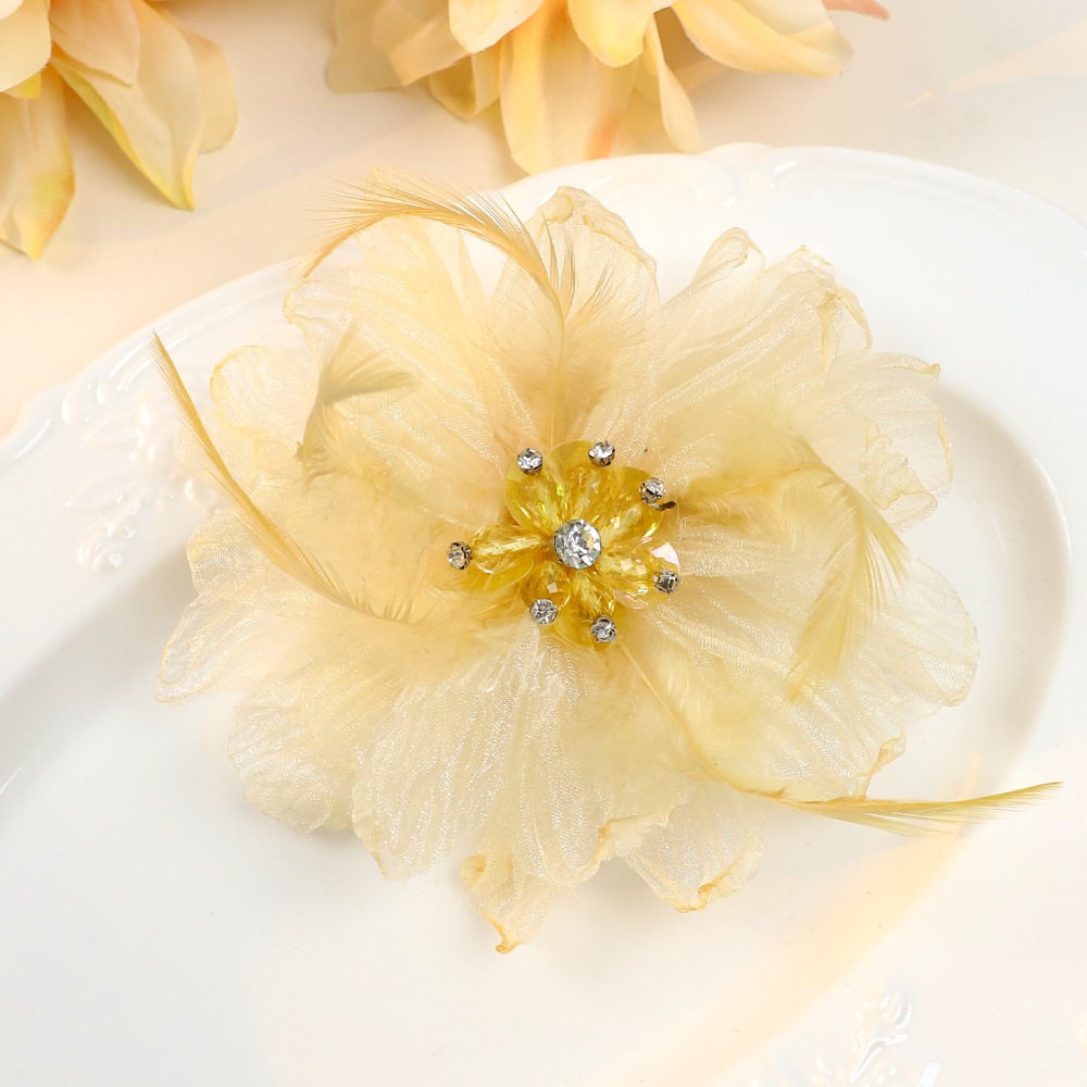 Handmade Mesh Feather Flower B – Crystal Mesh Fabric Bewertung und Preis