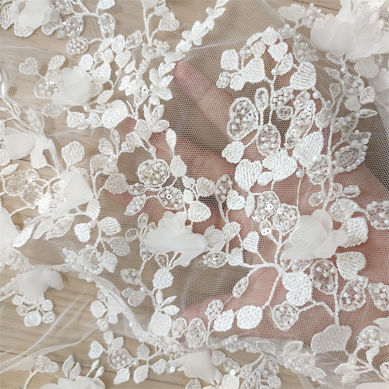 Ivory 3D Floral Hand Beaded La – Craft Embellishment Bewertung und Preis