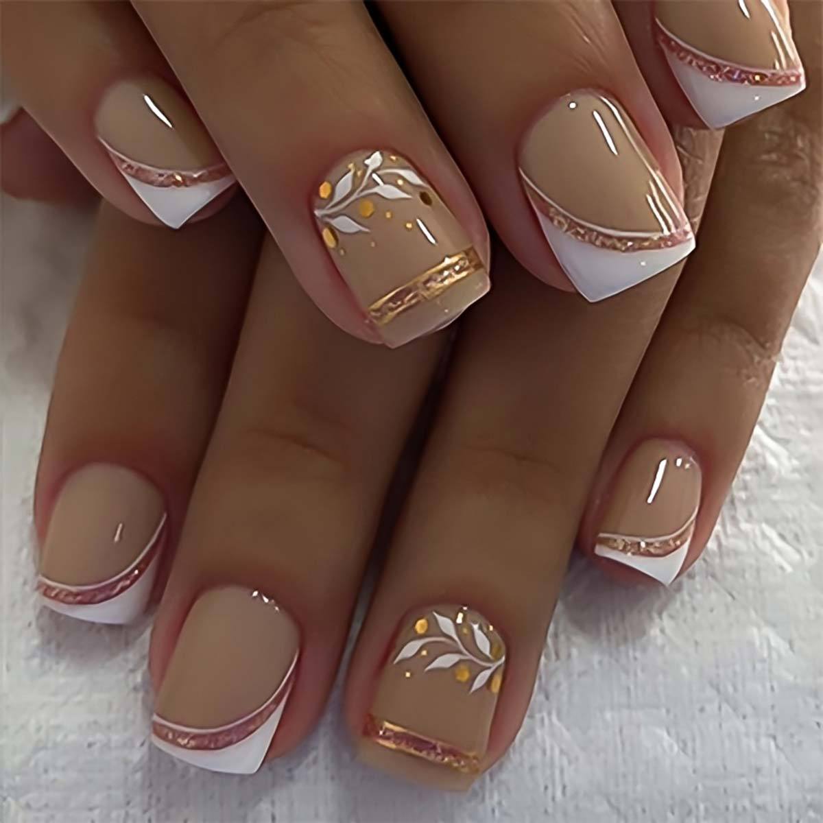 Short Square fake nails golden – Embroidery Embellishments Bewertung und Preis