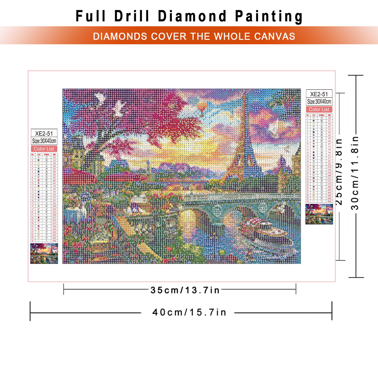 1pc frameless  diamond paintin – Embroidery Embellishments Bewertung und Preis