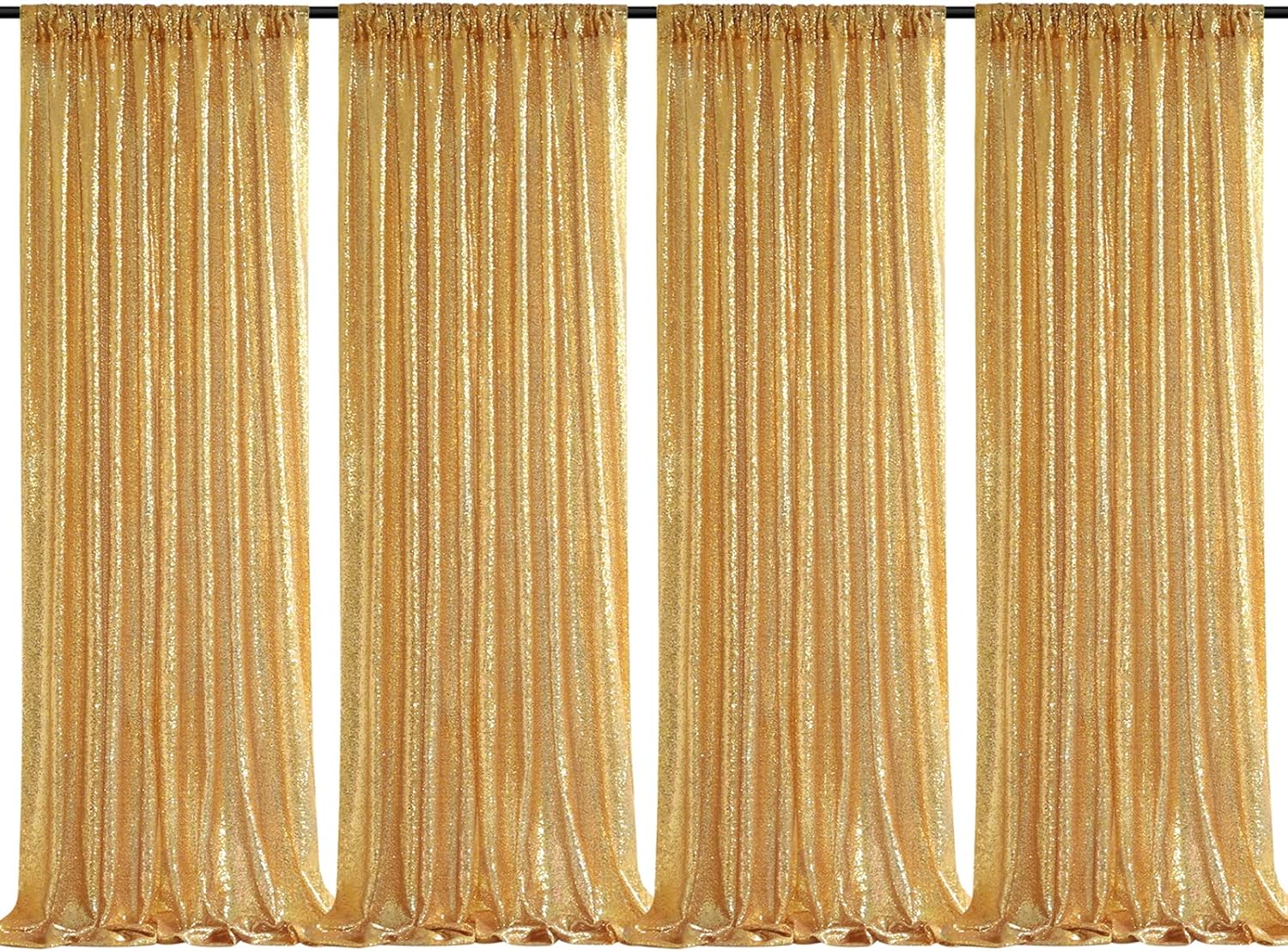 2×8FT-4PCS Gold Sequin Backdro – Sequin Fabric Panel Bewertung und Preis