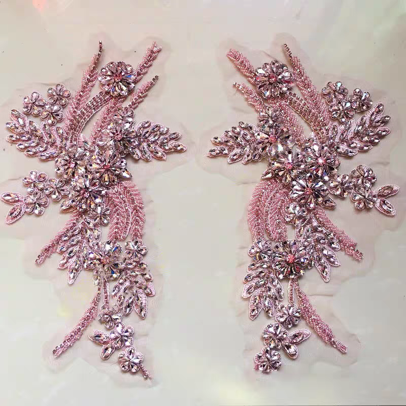 Beaded floral appliqués, hand- – Sew On Rhinestone Bewertung und Preis