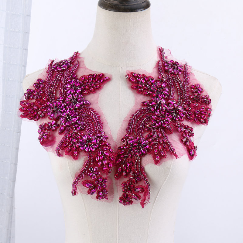Beaded floral appliqués, hand- – Sew On Rhinestone Bewertung und Preis