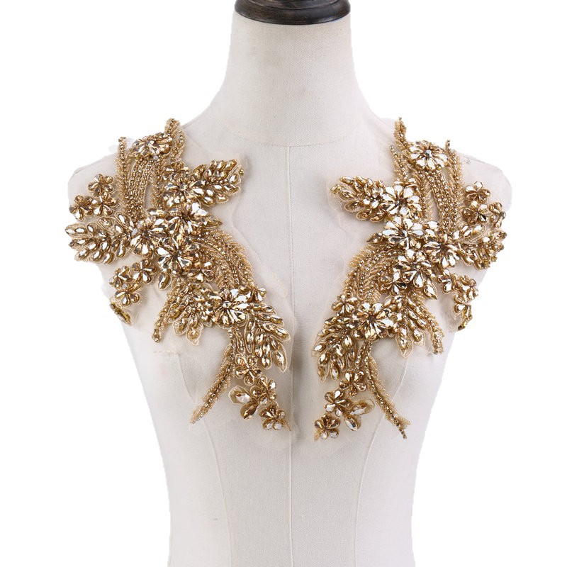 Beaded floral appliqués, hand- – Sew On Rhinestone Bewertung und Preis