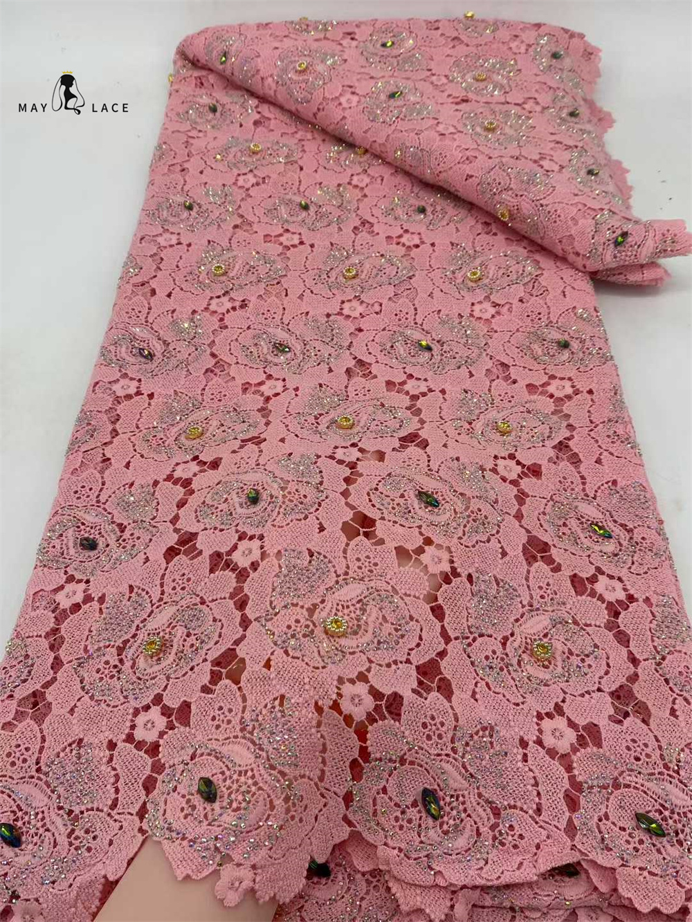 Latest Cord Guipure Lace Fabri – Crystal Mesh Fabric Bewertung und Preis