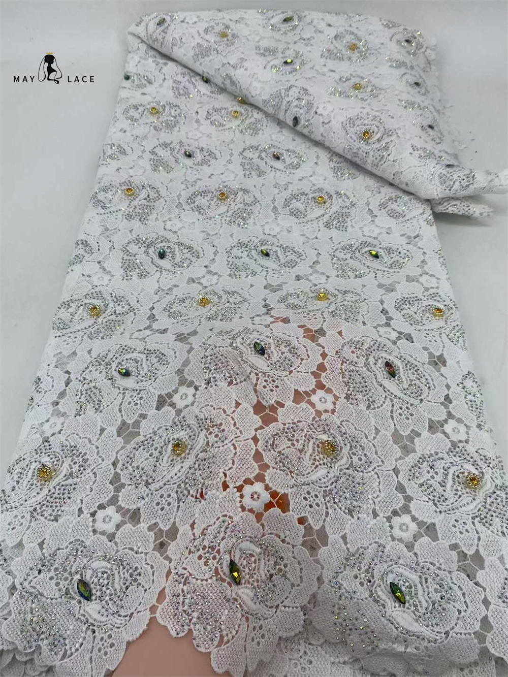 Latest Cord Guipure Lace Fabri – Crystal Mesh Fabric Bewertung und Preis